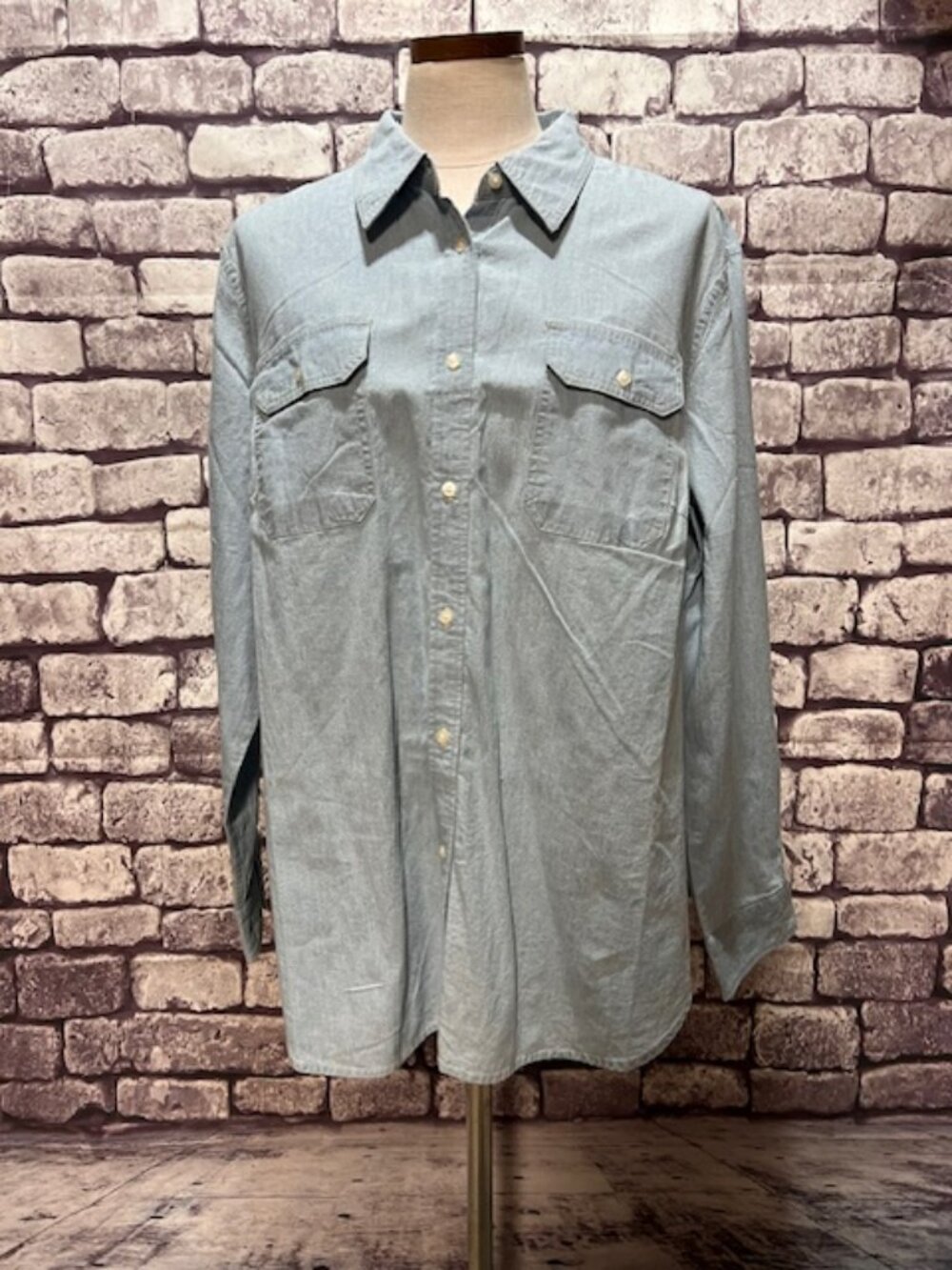 Chaps NWT Blue Button Down Blouse Size 2X